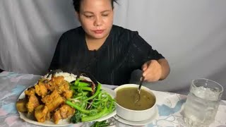 Farsi ko munta kalo dhal pork fry bhat nepali mukbang