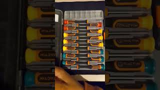 Unboxing the 15 pcs Tactix screwdriver set, perfect for any electronics repairs