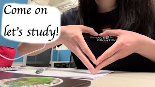 LET’S STUDY TOGETHER! 1 hour study with me- library sounds no break- let’s prepare for exams!!