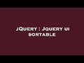 jQuery : Jquery ui sortable