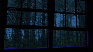 Open Window Thunderstorm in the Forest - 1 Hour Rain Sounds for Sleep