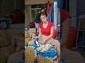 Thai Girl Cutting & Selling Ripe DurianS #durian #beautiful