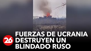 GUERRA RUSIA-UCRANIA | Así atacan los soldados ucranianos a un blindado ruso desde una trinchera