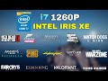 i7 1260P Intel Iris Xe G7 96EUs - Test in 14 Games in 2022