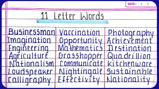 11 letter words in English words | Eleven letter words in English | A to Z 11 letter words