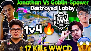 Jonathan Vs Goblin-Spower🔥Simpp 1v4 Solo 8 Kills🤯 Godlike Destroyed Lobby 17 Kills WWCD💛