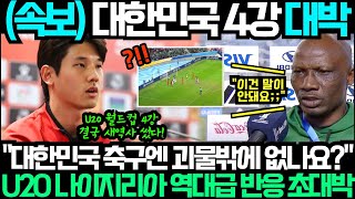 "대한민국은 괴물급 선수밖에 없나요?" 월드컵 4강 나이지리아 역대급 반응 떴다!!