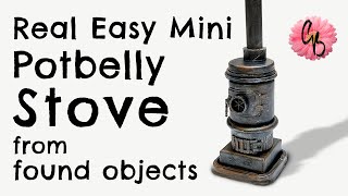 DIY • EASY Miniature Cast Iron Potbelly STOVE • Trash to Treasure • Tutorial