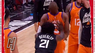 Patrick Beverley Shoves Chris Paul From Behind After Timeout 😳