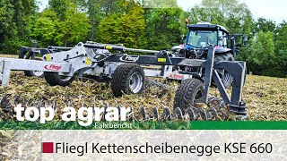 Fliegl KSE660 chain disc harrow in the top agrar driving report