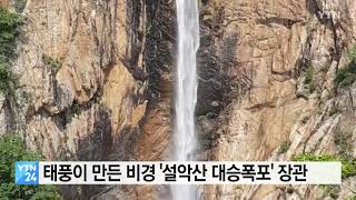 태풍이 만든 비경 '설악산 대승폭포' 장관 / YTN