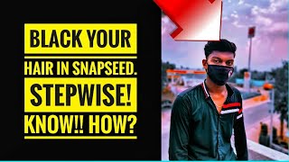 How to black your hair in Snapseed?? ||  Easy Tutorial || Black Hair Editing in Snapseed..  | Learn