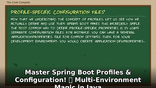 Master Spring Boot Profiles & Configuration in Java! 🚀 Multi-Environment Magic Guide
