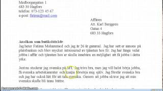 Formellt Brev Svenska Exempel