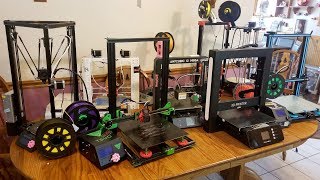 Comparing all my 3D printers.  Best 3D printer 2018.