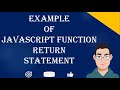 JavaScript Functions With Return Value | JavaScript Function Return Statement