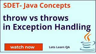 Java Interview Question - throw vs throws in exception handling