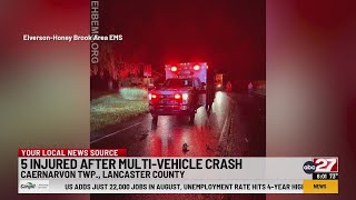 Multiple people hospitalized in multi-vehicle crash in Lancaster County