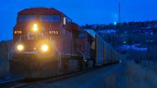 HUGE 12,000 FOOT TRAIN!!!! CP 8753, CP 8927, \u0026 CP 9353 lead CP 199 west outta Calgary, Alberta