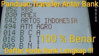 Daftar Kode Bank Lengkap !!! Panduan Untuk Transfer Antar Bank Melalui Mesin ATM/EDC