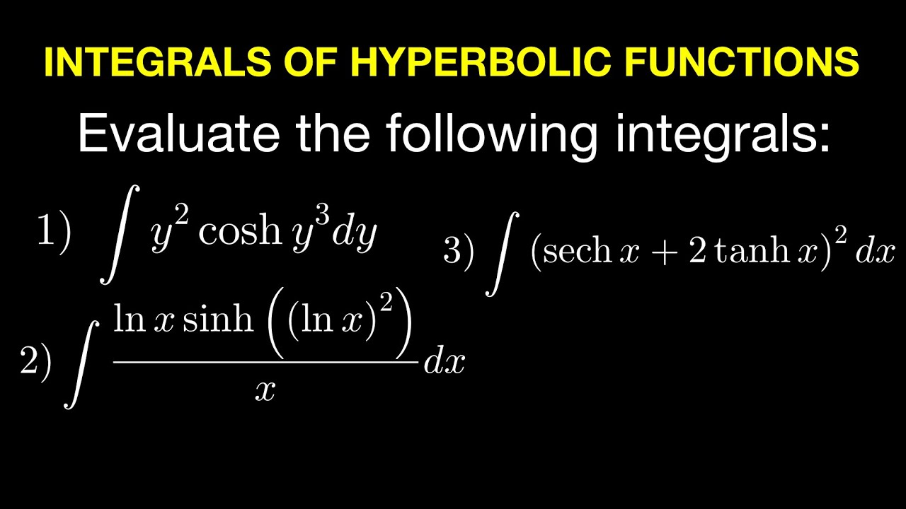 Integration Of Hyperbolic Functions Part 1 - YouTube