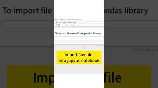Import CSV to jupyter Notebook in seconds | Python Tutorial. #dataanalysis