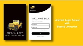 Login UI design With Shared Animation in Android Studio