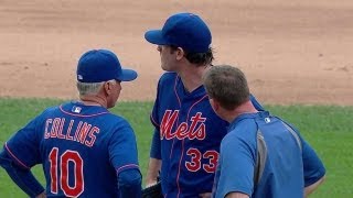 MIA@NYM: Harvey leaves game with a possible injury