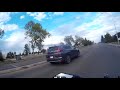 very dumb karen in her honda cuts off biker very drunk u0026 high driver