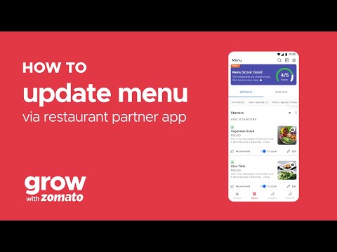 How To Update Menu Via Restaurant Partner App - YouTube