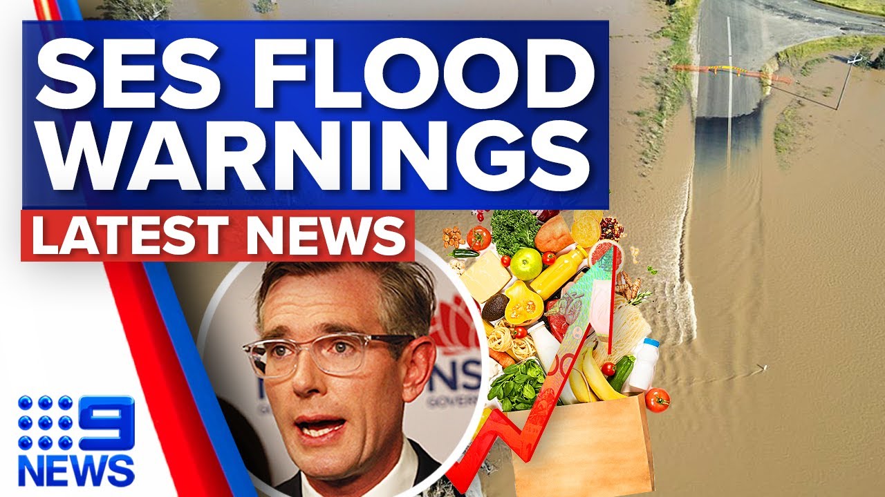More than 140 flood warnings across NSW, higher food prices to ensue | 9 News Australia