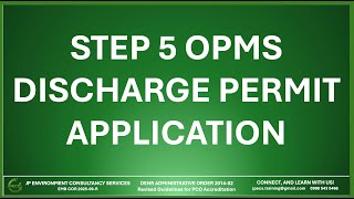 STEP 5 OPMS DISCHARGE PERMIT APPLICATION