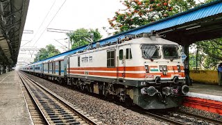 Dangerous \u0026 furious Speed of Viswabharati Fast Passenger Train: Bullate like moving Station Area