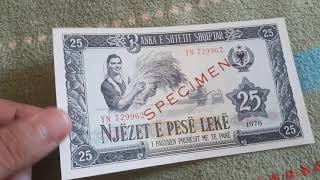 My FIRST SPECIMEN Banknote: Albania 25 Lekë, 1976! [VIDEO #78]