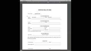 Vehicle Bill of Sale | How to Make a Bill of Sale for a Car #forms