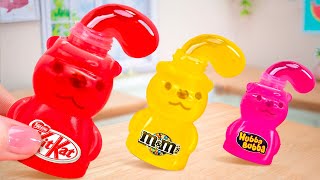 KITKAT or M&M or HUBBA BUBBA Jelly 🍓 Sweet Miniature Frozen Honey Jelly Bear Recipe by Mini Yummy