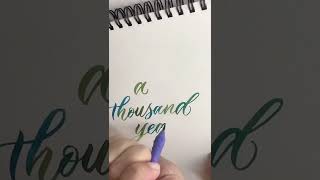 Left handed Brush lettering. 左利きのブラッシュレタリング/2色のインクで