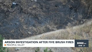 Arson investigation after five brush fires