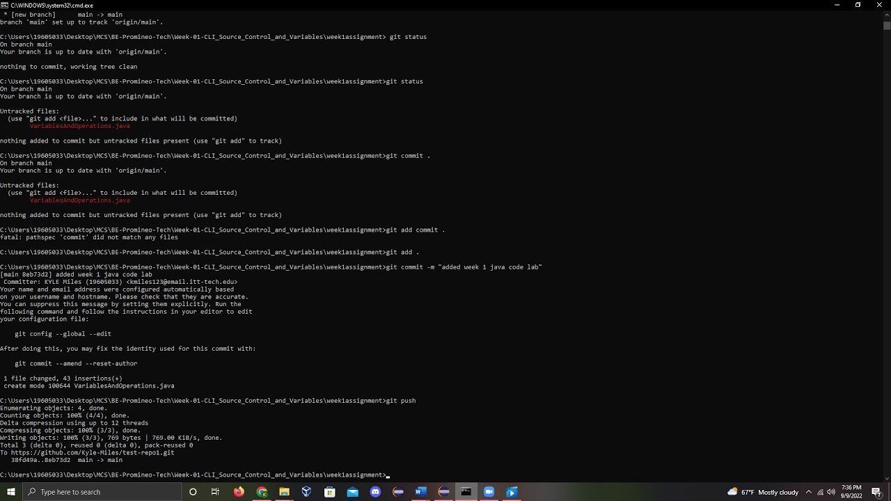 Week 1 Git And Github Assignment Youtube