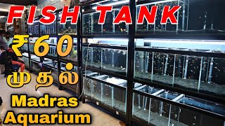 60 ₹ முதல் Cheapest Imported Fish Tanks | Pet Accessories | Kolathur Fish Market