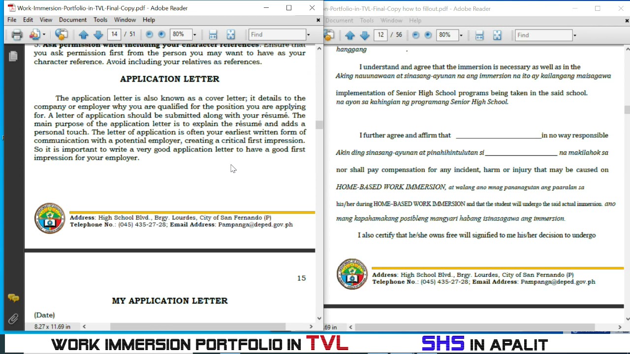 Work Immersion Portfolio In TVL "DepEd SDO Pampanga" How To Accomplish ...