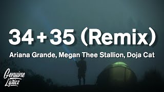 Ariana Grande - 34+35 (Remix) (Lyrics) ft.Megan Thee Stallion, Doja Cat