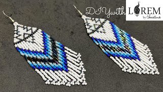 DIY Beaded Earrings | How To Make Fringe Beaded Earrings | Step-by-step Brick Stitch Beaded Earrings