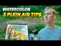 3 PLEIN AIR TIPS for beginner watercolor artists