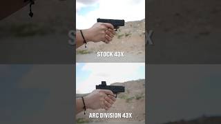 Which shoots flatter? Stock 43X vs Arc Division Reactor 43X #glock #glock43x