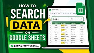 How to Search Data on Google Sheets | Easy Find & Filter Tutorial for Beginners