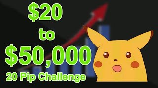 $20 to $50,000 | 20 Pip Challenge | Forex