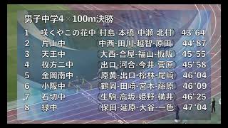 【第65回関西実業団陸上競技選手権大会】中学男子4×100mR決勝(音声なし)