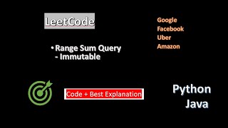 Range Sum Query - Immutable | Leetcode | code + Explanation | Python