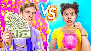 RICH VS BROKE STUDENT | Being Popular for 24 Hours! Types Of Students At School By 123 GO! CHALLENGE